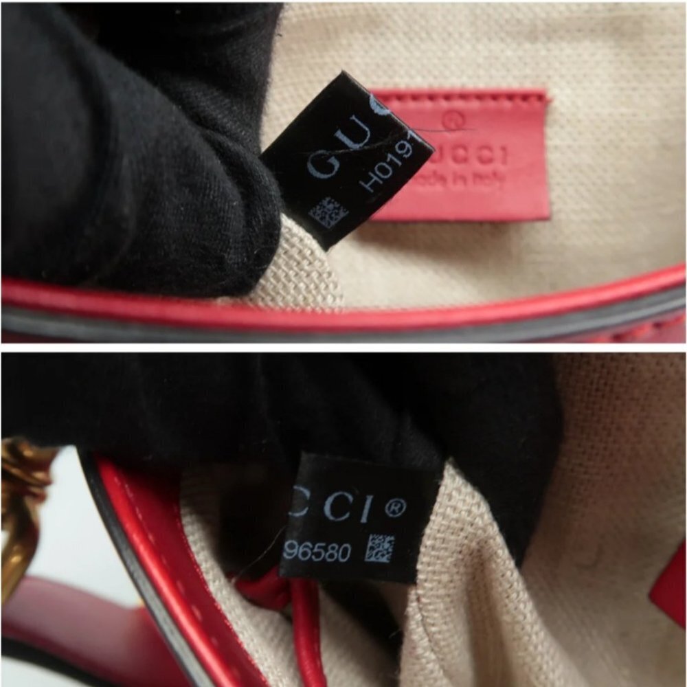 100% Authentic GUCCI Brown&Red Cloth Crossbody Bag - Picture 11 of 12